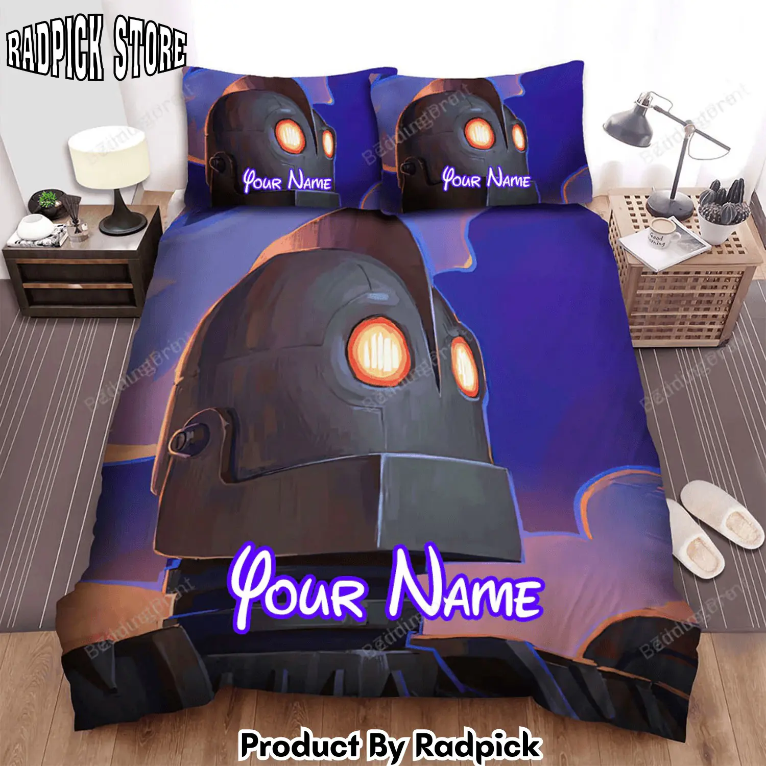 Radpick the iron giant delineate movie poster bed sheets duvet cover personalized name bedding sets rp3271201
